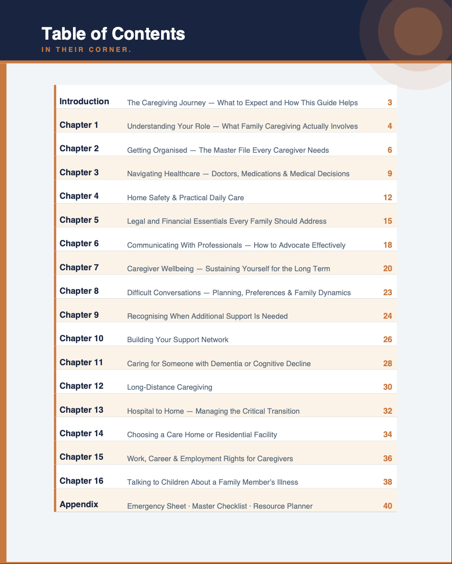 In Their Corner: Family Caregiver Guide