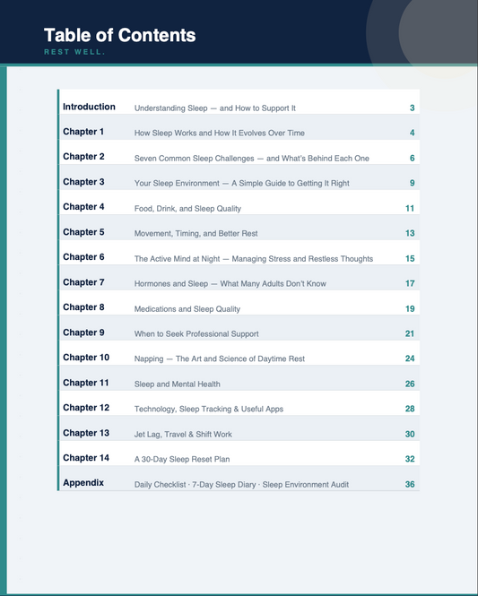 Rest Well: Sleep Quality & Recovery Guide